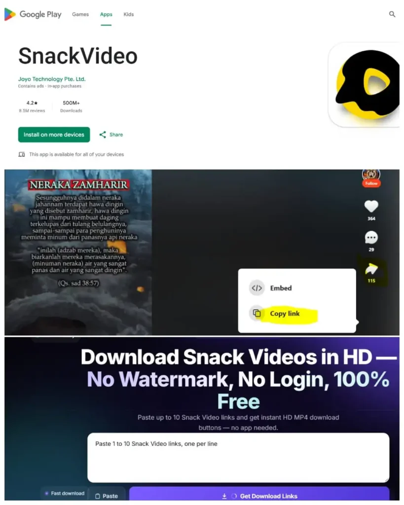 Snack Video Downloader HD (2026) Tanpa Watermark, Gratis & Cepat 1 Snack video downloader