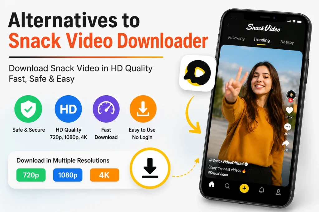 Alternatives to snack video downloader.

