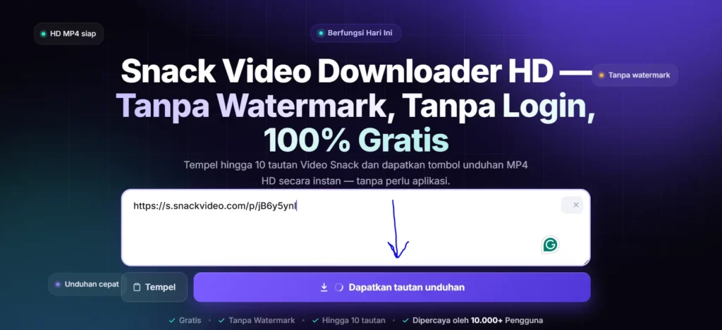Snack Video Downloader HD (2026) Tanpa Watermark, Gratis & Cepat 2 step 2 1